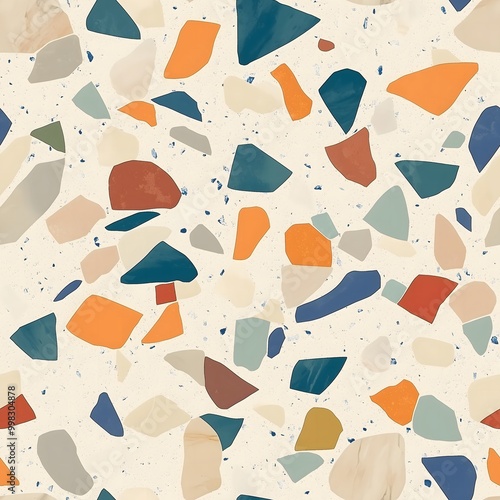 Seamless vector pattern with shells and starfish for summer wallpaper