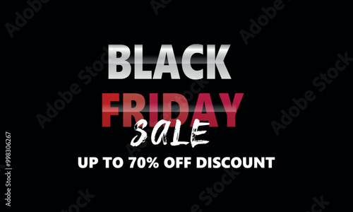 Black Friday sale banner on glued paper background