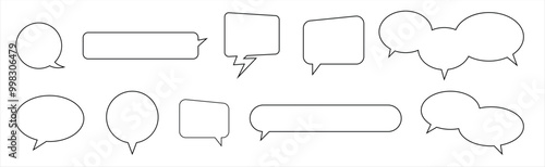 Speech bubble, speech balloon, chat bubble line, Vector illustration.