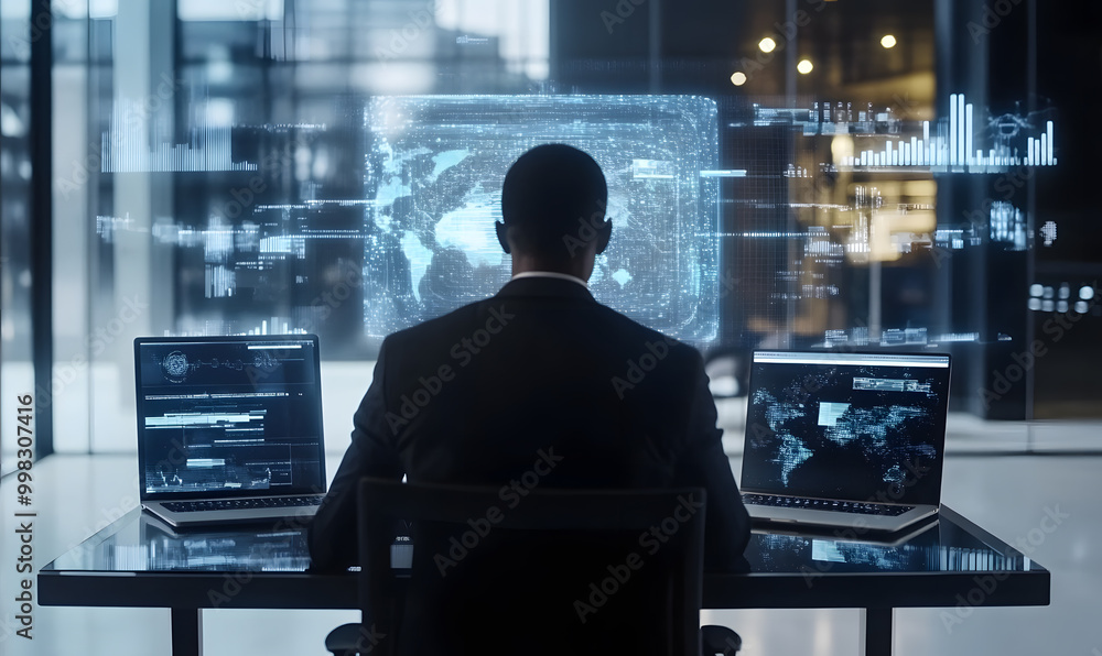 Futuristic Business Collaboration: AI-Driven Strategies, Augmented Reality Insights, Virtual Reality Simulations, and Holographic Financial Data for Smart Office Innovation