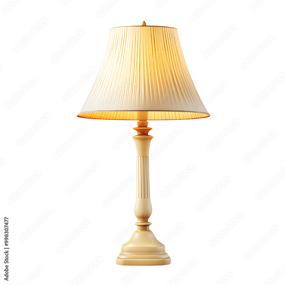 Classic table lamp with a textured shade, illuminating a warm glow, set against a black background. Classic table lamp with a textured shade, illuminating a warm glow, set against a black background.