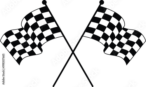 racing flag and checkered flag vector file