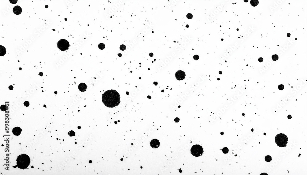 Abstract Black Ink Splatters on White Background Abstract Black Ink Splatters on White Background