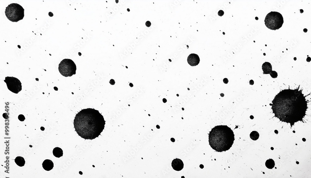 Abstract Black Ink Splatters on White Background Abstract Black Ink Splatters on White Background