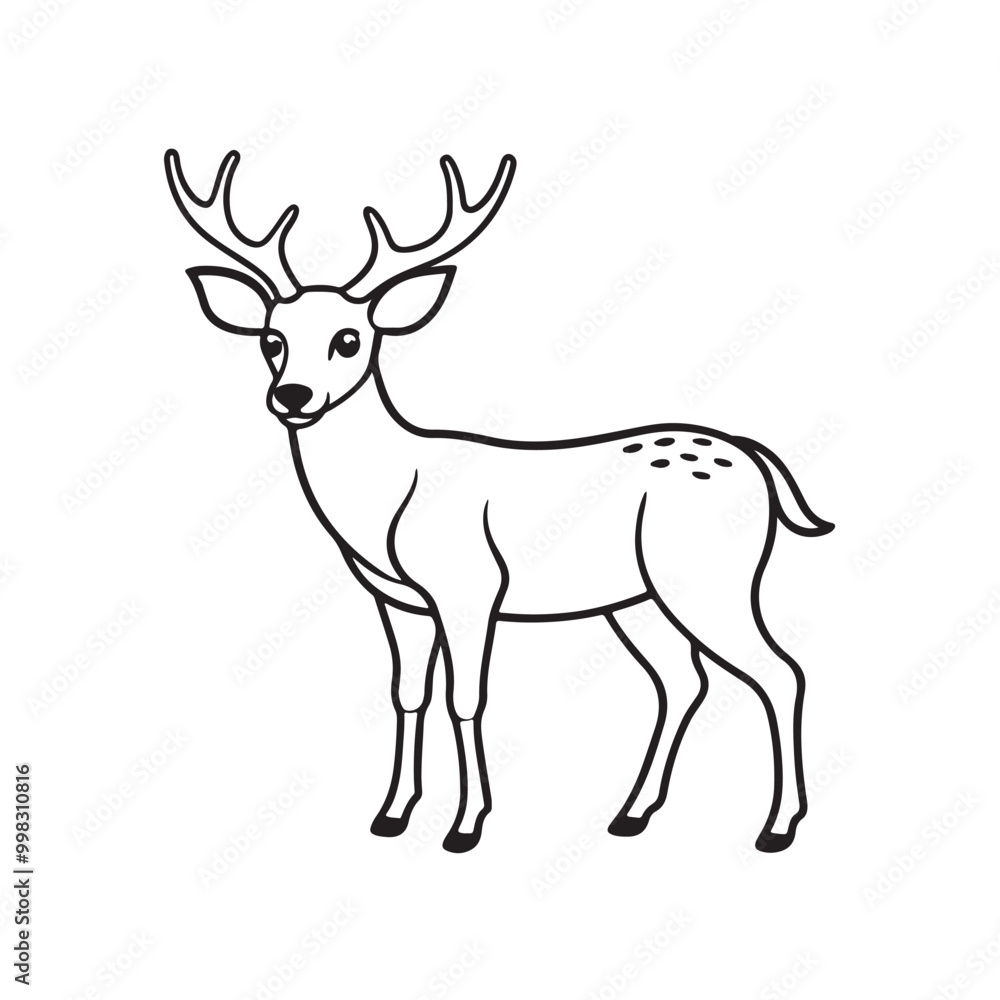 Deer line art vector style illustration Deer line art vector style illustration