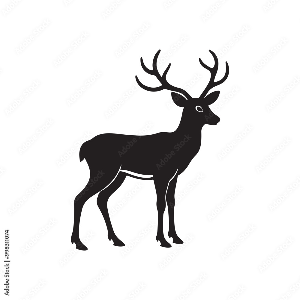 Deer silhouette vector style illustration Deer silhouette vector style illustration