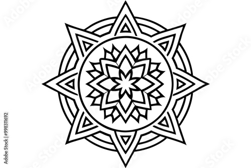 Intricate Geometric Mandala Pattern for Creative Design Projects