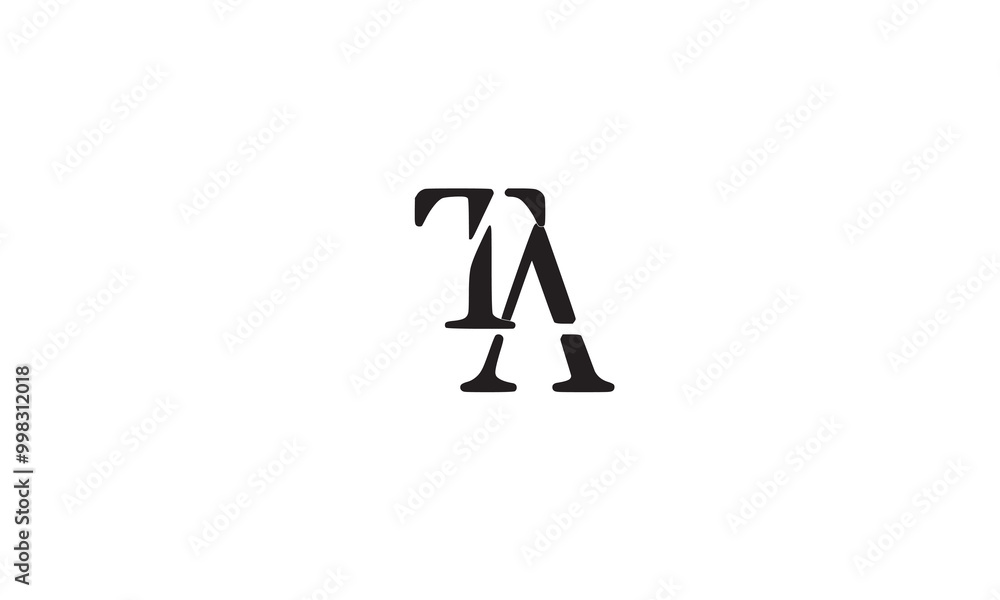 TA, AT, A , T Abstract Letters Logo Monogram	
