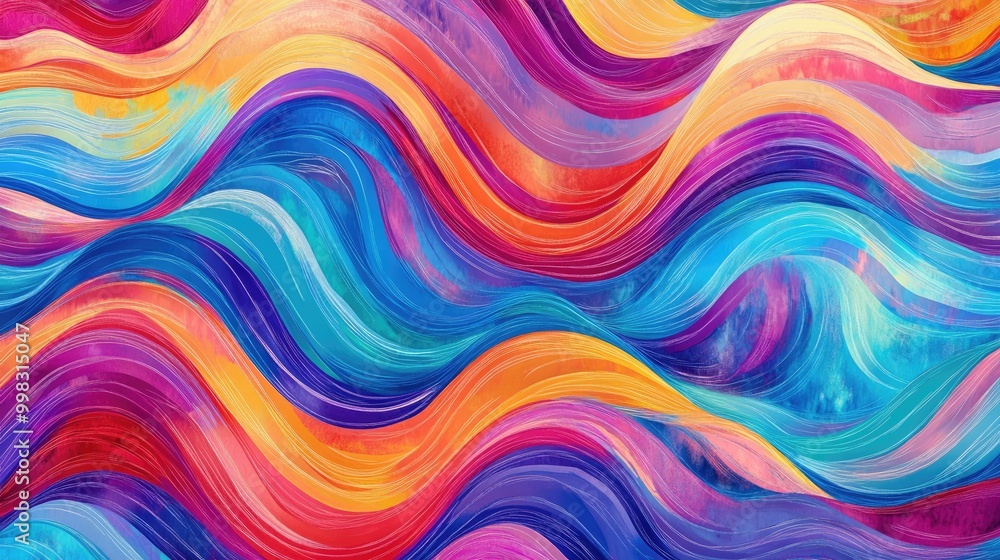 Psychedelic wave texture featuring rainbow ripples and surreal twists Colorful abstract artwork in a Tiffany inspired style Ideal for self adhesive stained glass prints Illustration Psychedelic wave texture featuring rainbow ripples and surreal twists Colorful abstract artwork in a Tiffany inspired style Ideal for self adhesive stained glass prints Illustration