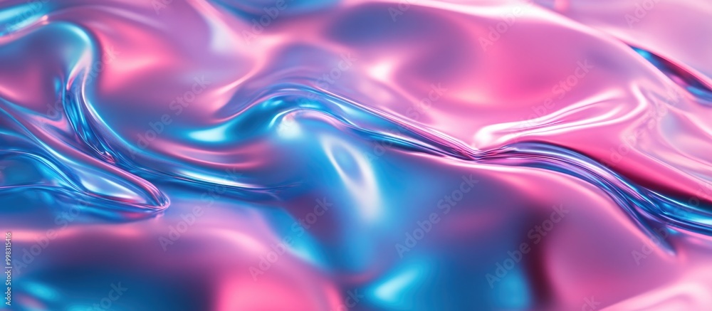 Glossy neon background with a metallic distorted texture An abstract surreal 3D illustration Glossy neon background with a metallic distorted texture An abstract surreal 3D illustration