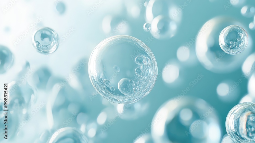 Gradient Glossy Buildable Surreal Bubbles in Soft Blue Hues Gradient Glossy Buildable Surreal Bubbles in Soft Blue Hues