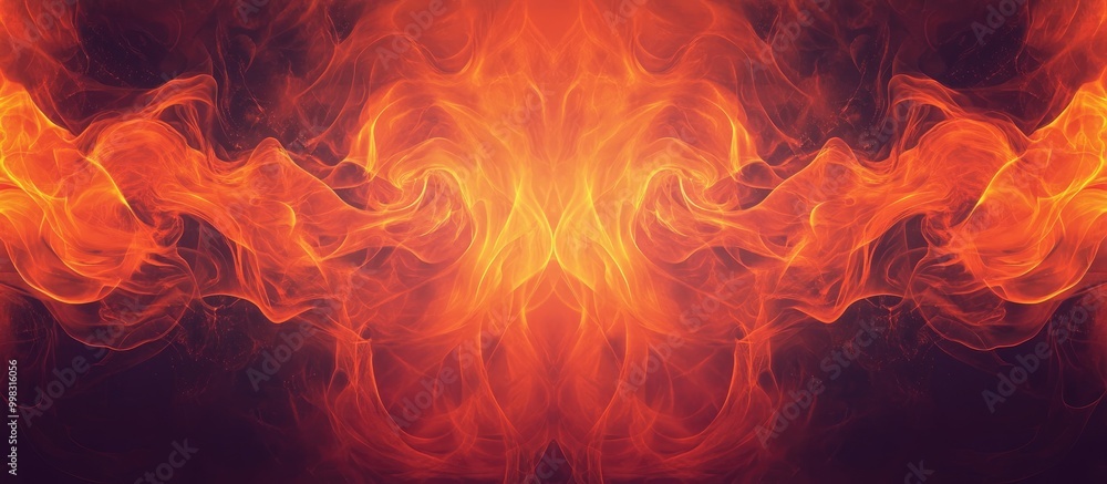 Fototapeta premium Symmetrical Background Featuring Fiery Texture Effect