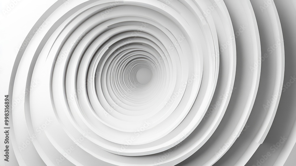 Sculptural white concentric circles featuring a minimalist contemporary design theme for backgrounds Sculptural white concentric circles featuring a minimalist contemporary design theme for backgrounds