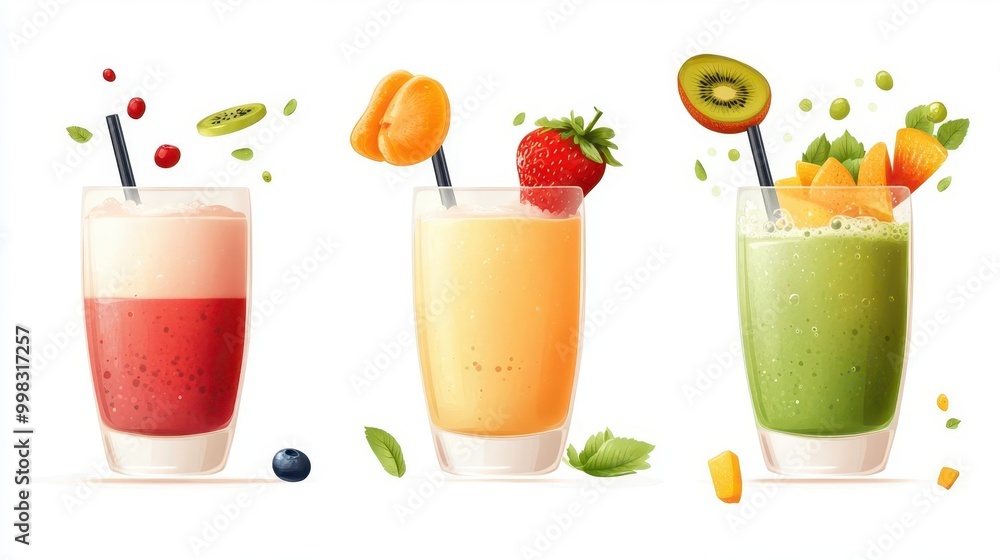 Making fresh fruit smoothies Making fresh fruit smoothies