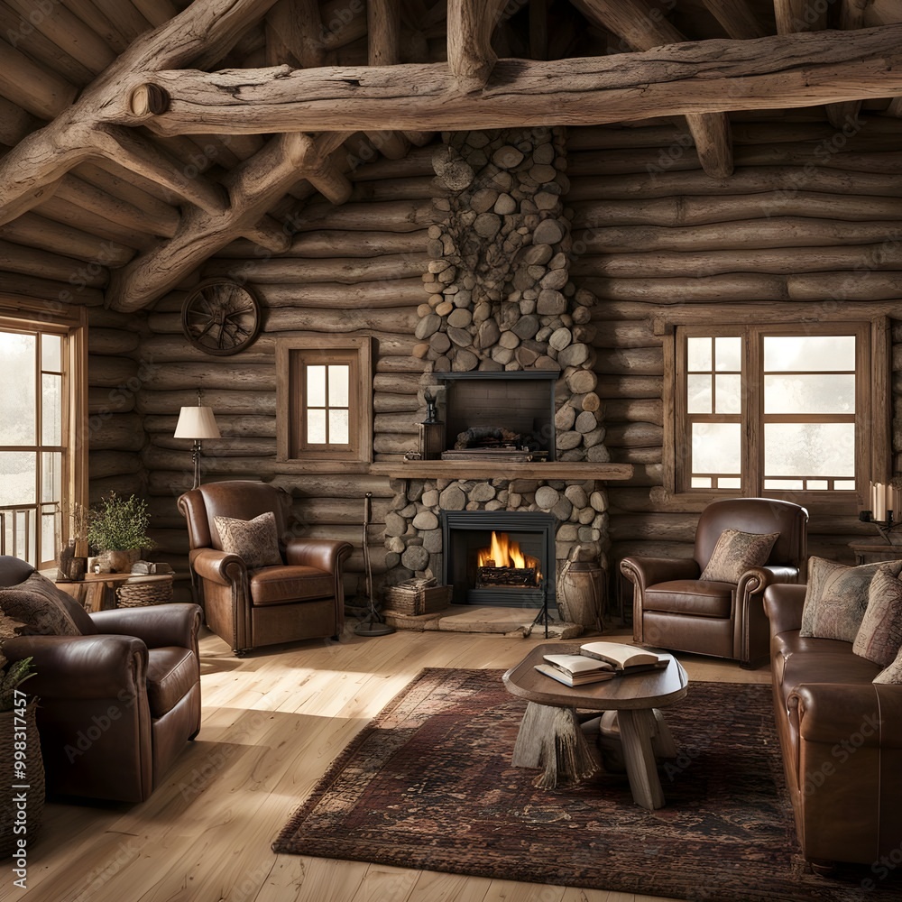 interior home design of a rustic log cabin interior home design of a rustic log cabin
