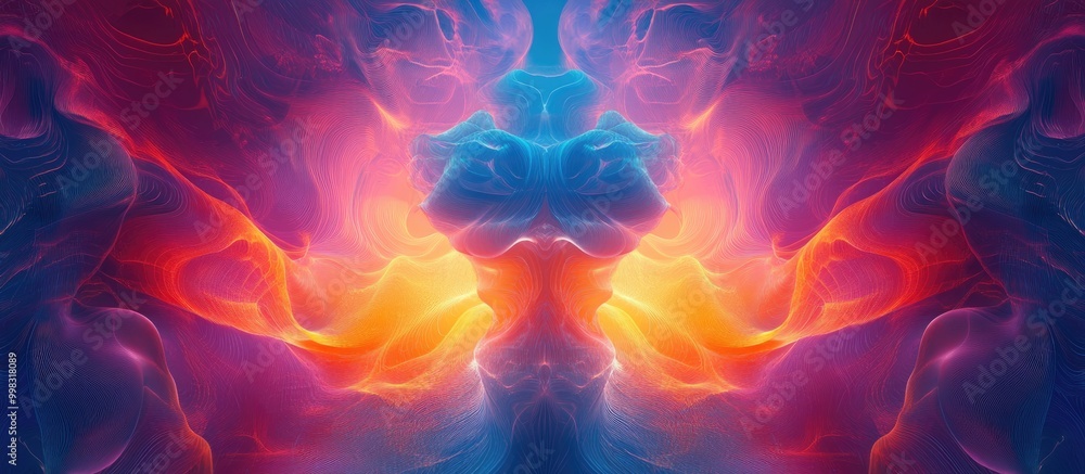 Psychedelic abstract background created through digital illustration and 3D rendering techniques Psychedelic abstract background created through digital illustration and 3D rendering techniques