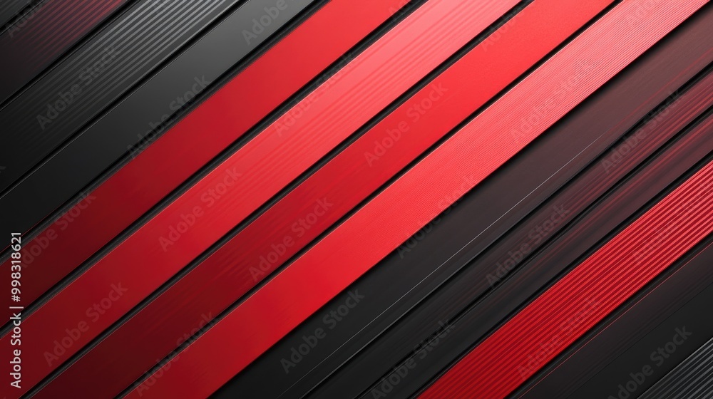 Fototapeta premium Abstract vector illustration featuring a red and black background with diagonal lines and a metallic texture offering a futuristic style suitable for corporate or tech themed designs High resoluti