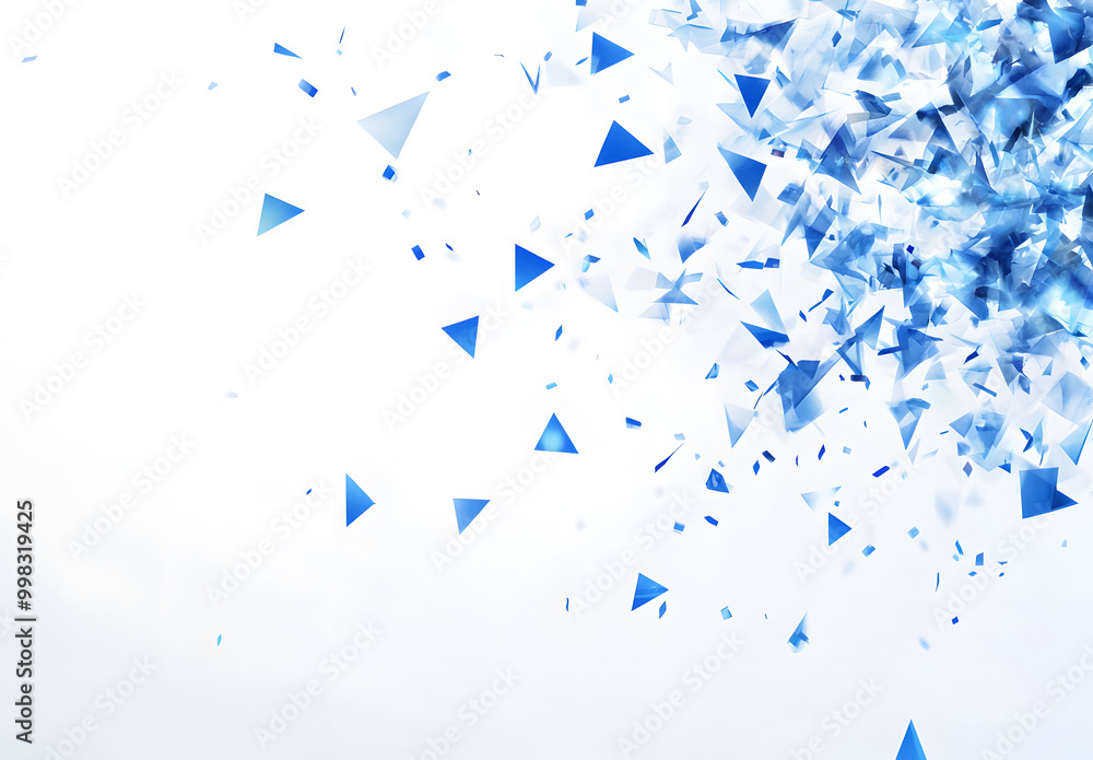 Abstract Blue Triangular Shapes on White Background design Abstract Blue Triangular Shapes on White Background design