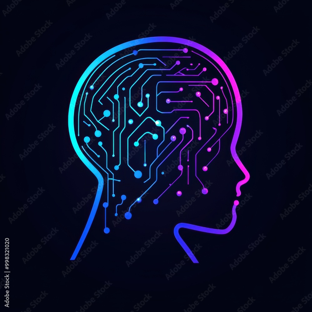 Creative AI logo featuring futuristic design elements and styles Creative AI logo featuring futuristic design elements and styles