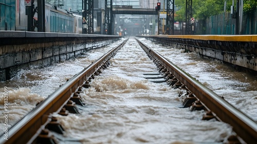 Swamped Railway Lines with ...
