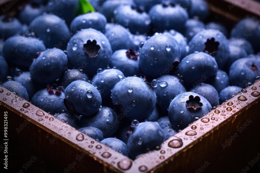 custom made wallpaper toronto digitalA wooden box full of fresh blueberries