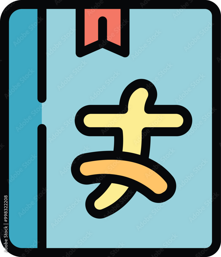 Colorful icon of a holy bible book with a bookmark ribbon, perfect for projects related to religion and studying Colorful icon of a holy bible book with a bookmark ribbon, perfect for projects related to religion and studying