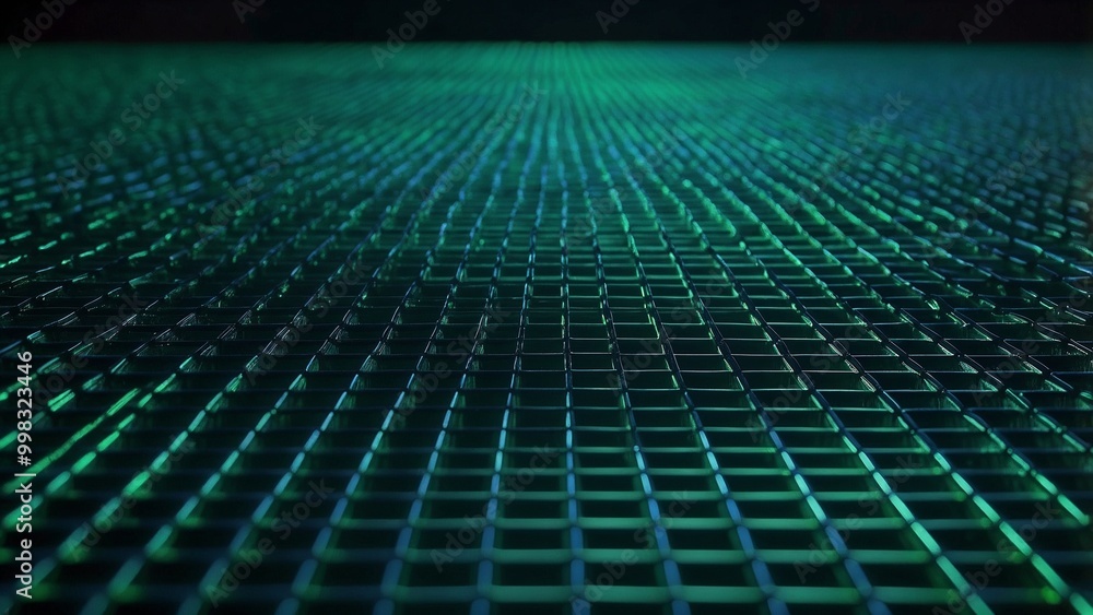 Abstract background of a neon green grid extending into the distance on a black backdrop, modern and digital design Abstract background of a neon green grid extending into the distance on a black backdrop, modern and digital design