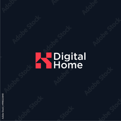 letter H with home logo design vector, initial H home idea vector logo design, real estate initial logo design idea