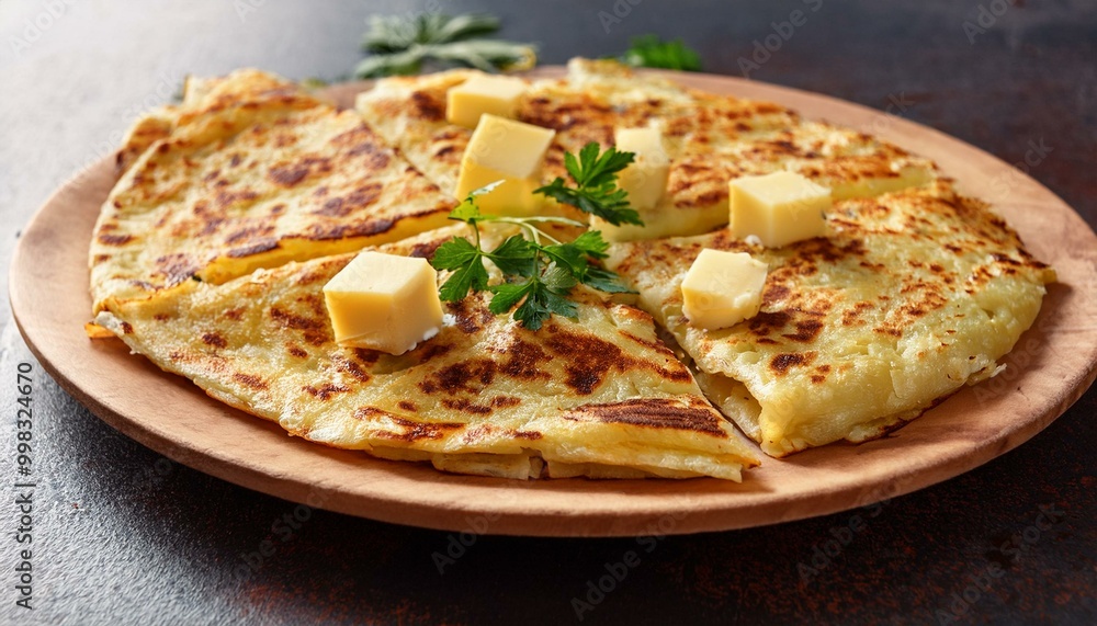 Turkish Gözleme with potato and cheese