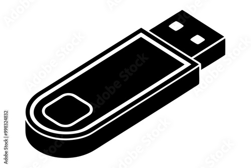 pen drive silhouette vector illustration