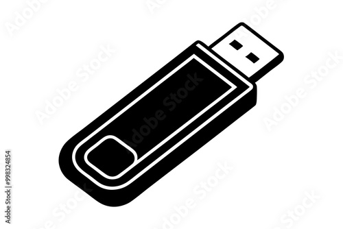 pen drive silhouette vector illustration