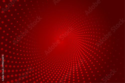 Abstract weve background halftone dots in red colors circle pattern, vector design