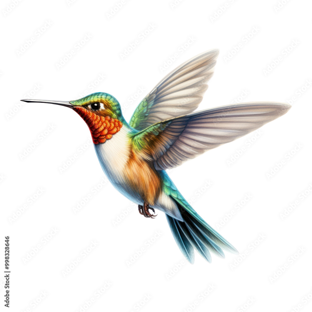 Obraz premium PNG Hummingbird cartoon animal flying.
