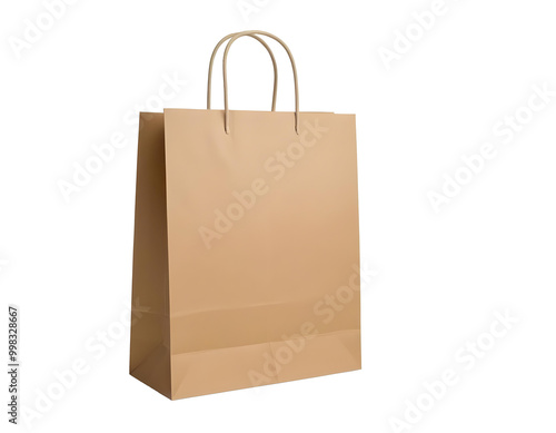 paper shopping bag, PNG file of isolated cut-out object on transparent background