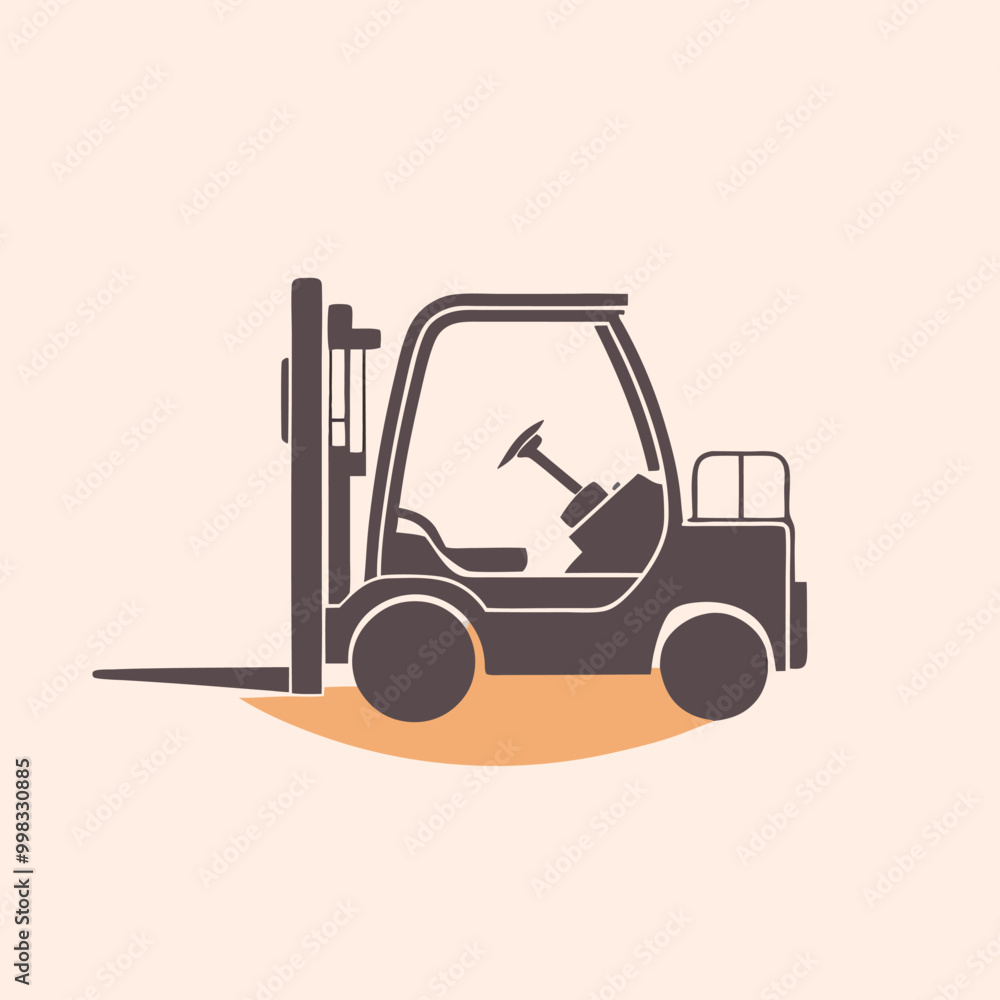 Fototapeta premium a forklift truck icon, vector silhouette, isolated on white background 