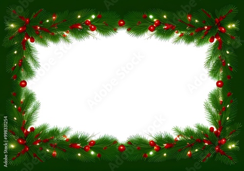 Frame template for christmas season celebration, christmas wreath concept.