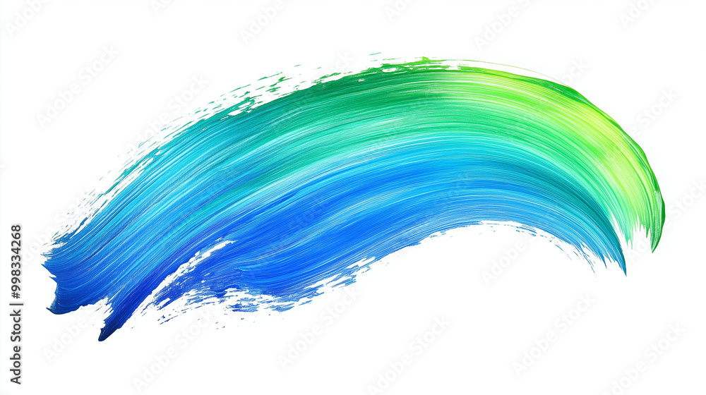 Blue and Green Brushstroke with Abstract Textured Paint on White Background Blue and Green Brushstroke with Abstract Textured Paint on White Background