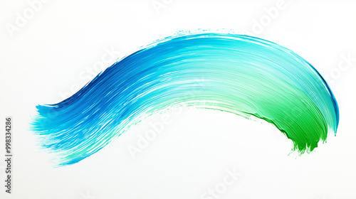 Wallpaper Mural Smeared Brushstroke of Green and Blue Paint on White Background Torontodigital.ca