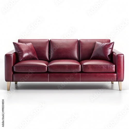 red sofa isolated on white background