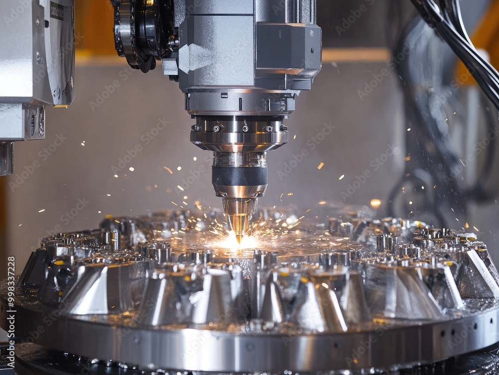 Advanced machine technology with robotic arms and precision tools in action Advanced machine technology with robotic arms and precision tools in action