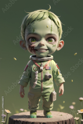 Chibi little zombie boy