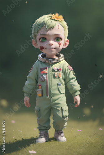 Chibi little zombie boy