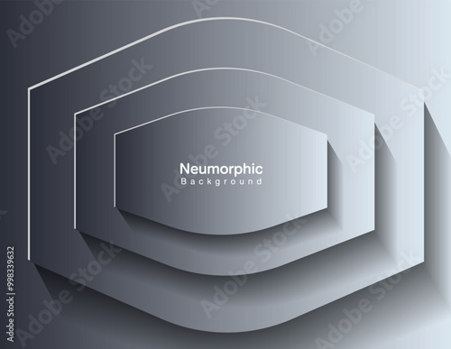 Neumorphic Backgrounds and Backdrops white tone oval pattern Layered, minimal style background, technology illustration, modern and business, template and banner composition for products.