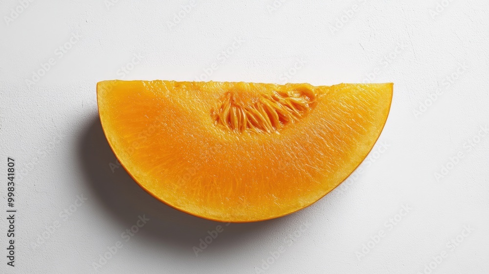 Pumpkin slice on a white backdrop Pumpkin slice on a white backdrop