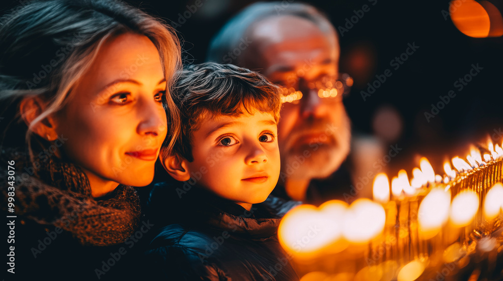 Family Bonding Over Hanukkah Menorah Lighting Ceremony Family Bonding Over Hanukkah Menorah Lighting Ceremony