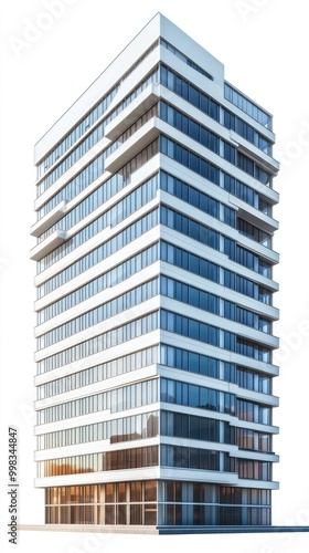 Wallpaper Mural Isolated high-rise building, modern architecture, clean white backdrop Torontodigital.ca