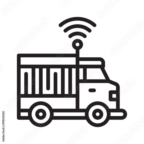 delivery truck icon in line style. Editable stroke.
