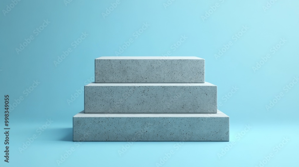 A stack of gray blocks with a blue background A stack of gray blocks with a blue background
