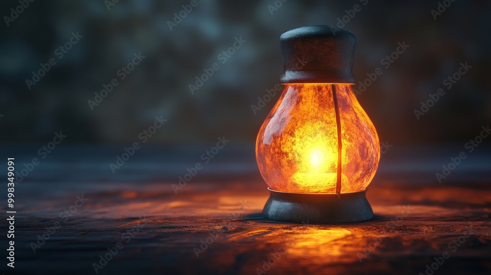 A lantern is lit up in the dark A lantern is lit up in the dark