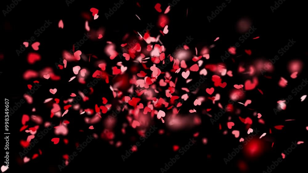 Valentine's Day Background. Explosion of Red Hearts Confetti. Like and Love Symbol. The concept of valentine's day, like button, Fountain of Hearts, social media, Slow Motion, Depth of Field Shot. Pro Valentine's Day Background. Explosion of Red Hearts Confetti. Like and Love Symbol. The concept of valentine's day, like button, Fountain of Hearts, social media, Slow Motion, Depth of Field Shot. Pro